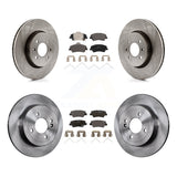 Front Rear Disc Brake Rotors And Ceramic Pads Kit For Hyundai Accent Kia Rio