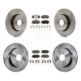 Front Rear Disc Brake Rotors And Ceramic Pads Kit For Hyundai Accent Kia Rio