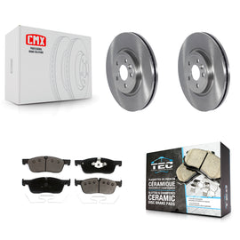 Front Disc Brake Rotors Ceramic Pad Kit For Jaguar F-Pace Land Rover Range Velar