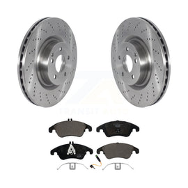 Front Disc Brake Rotors And Ceramic Pads Kit For Mercedes-Benz C250 E400 E550