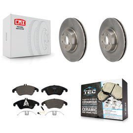 Front Disc Brake Rotors And Ceramic Pads Kit For Mercedes-Benz C250 E400 E550