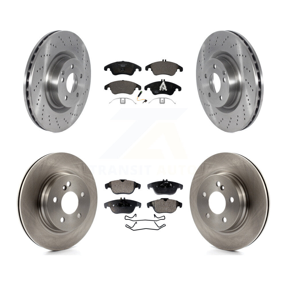 [Front+Rear] 2010-2011 Mercedes-Benz E550 Coupe Premium OE Brake Rotors & Ceramic Pads Kit For Max Braking