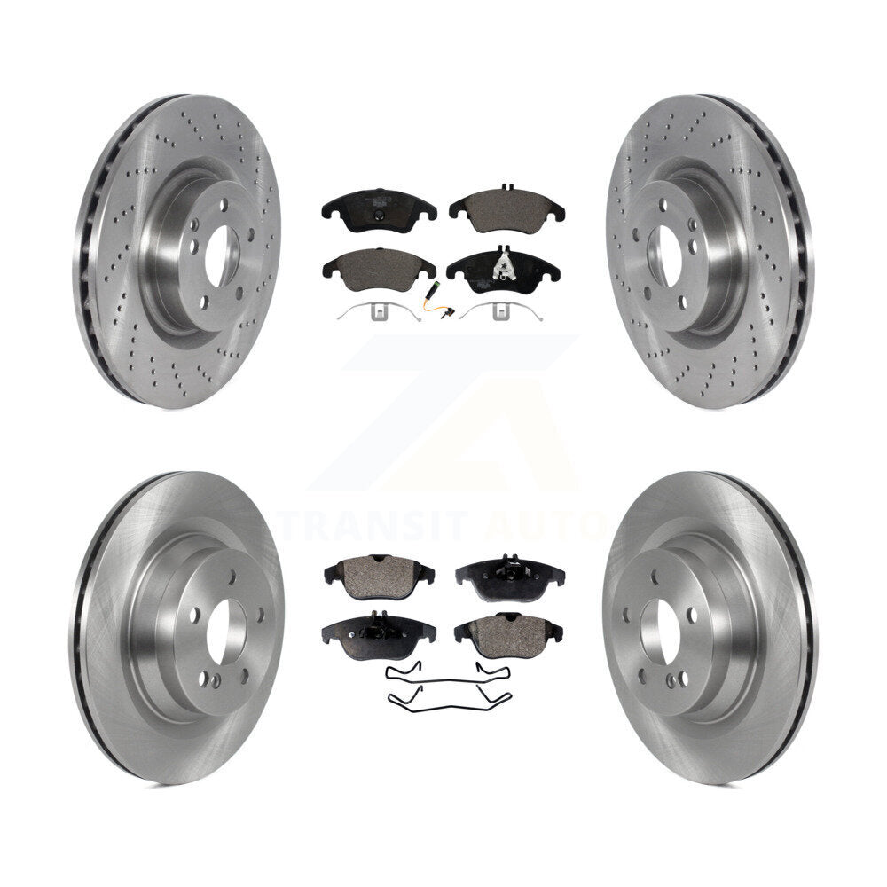 [Front+Rear] 2010-2011 Mercedes-Benz E550 Coupe Premium OE Brake Rotors & Ceramic Pads Kit For Max Braking