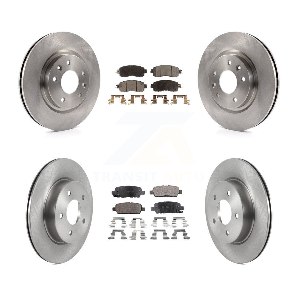 Front Rear Disc Brake Rotors And Ceramic Pads Kit For Nissan LEAF