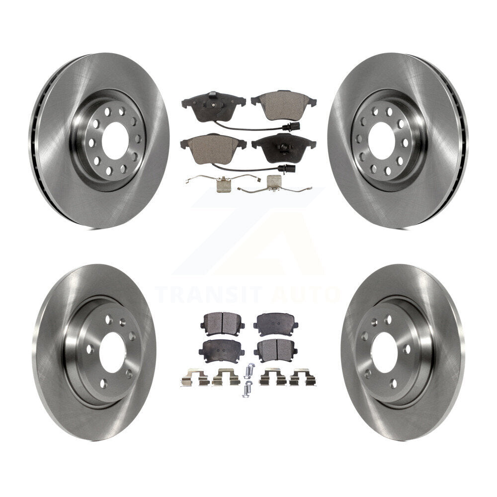 [Front+Rear] 2009 Audi A4 Quattro Convertible Premium OE Brake Rotors & Ceramic Pads Kit For Max Braking