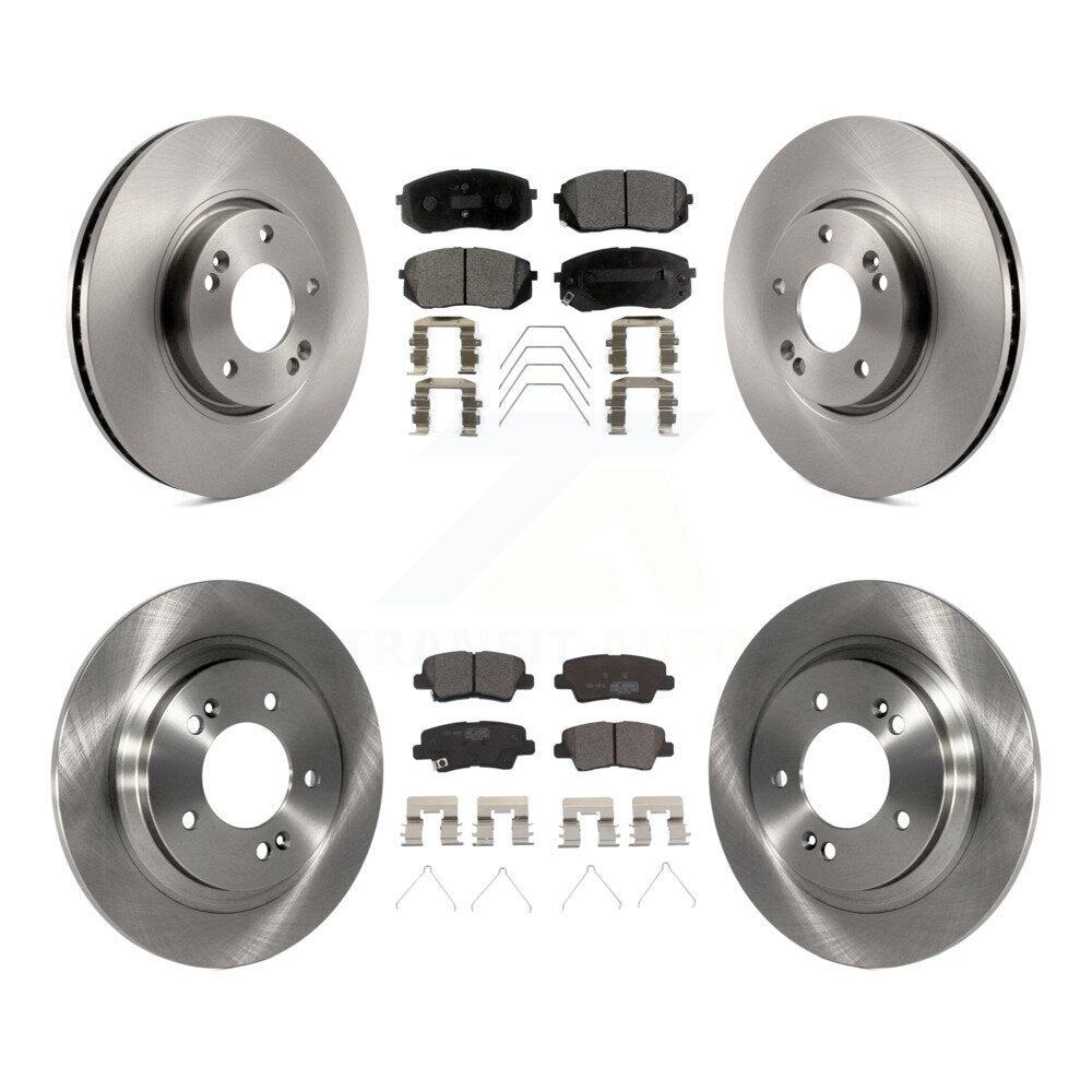 [Front+Rear] 2017-2019 Kia Soul EV Premium OE Brake Rotors & Ceramic Pads Kit For Max Braking
