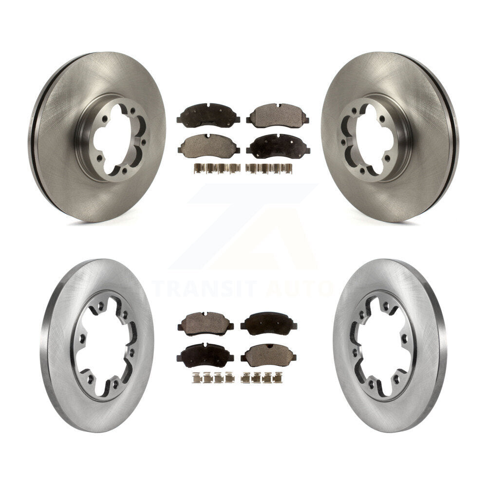 Front Rear Brake Rotor Ceramic Pad Kit For Ford Transit-350 HD With 6 Lug Wheels