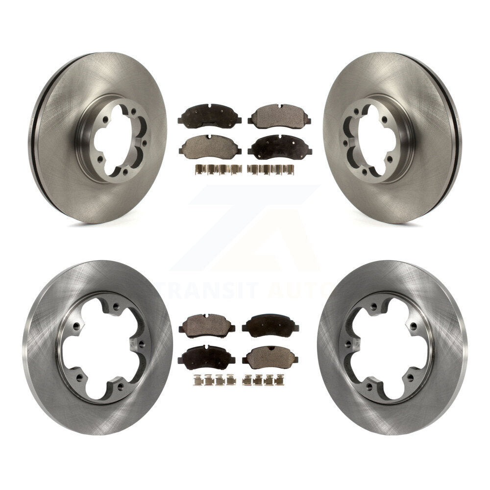 Front Rear Brake Rotor Ceramic Pad Kit For Ford Transit-350 HD With 5 Lug Wheels