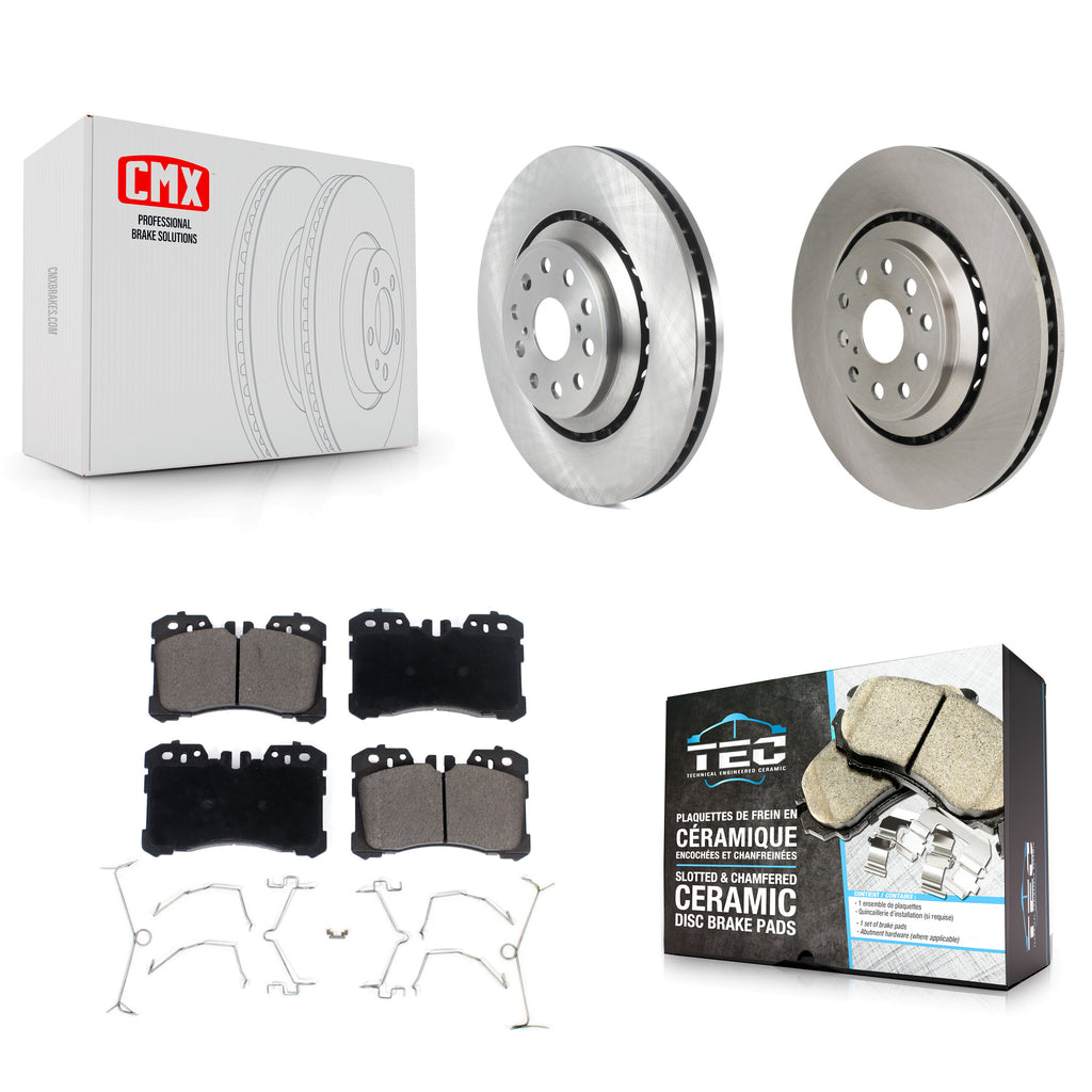 Front Disc Brake Rotors And Ceramic Pads Kit For Lexus LS460 LS500 LS600h LS500h