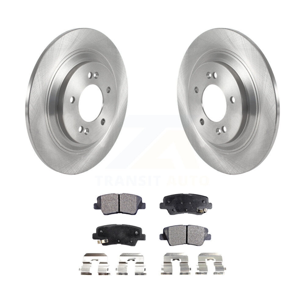 Rear Brake Rotors Ceramic Pad Kit For 17 Kia Cadenza With Electric Parking