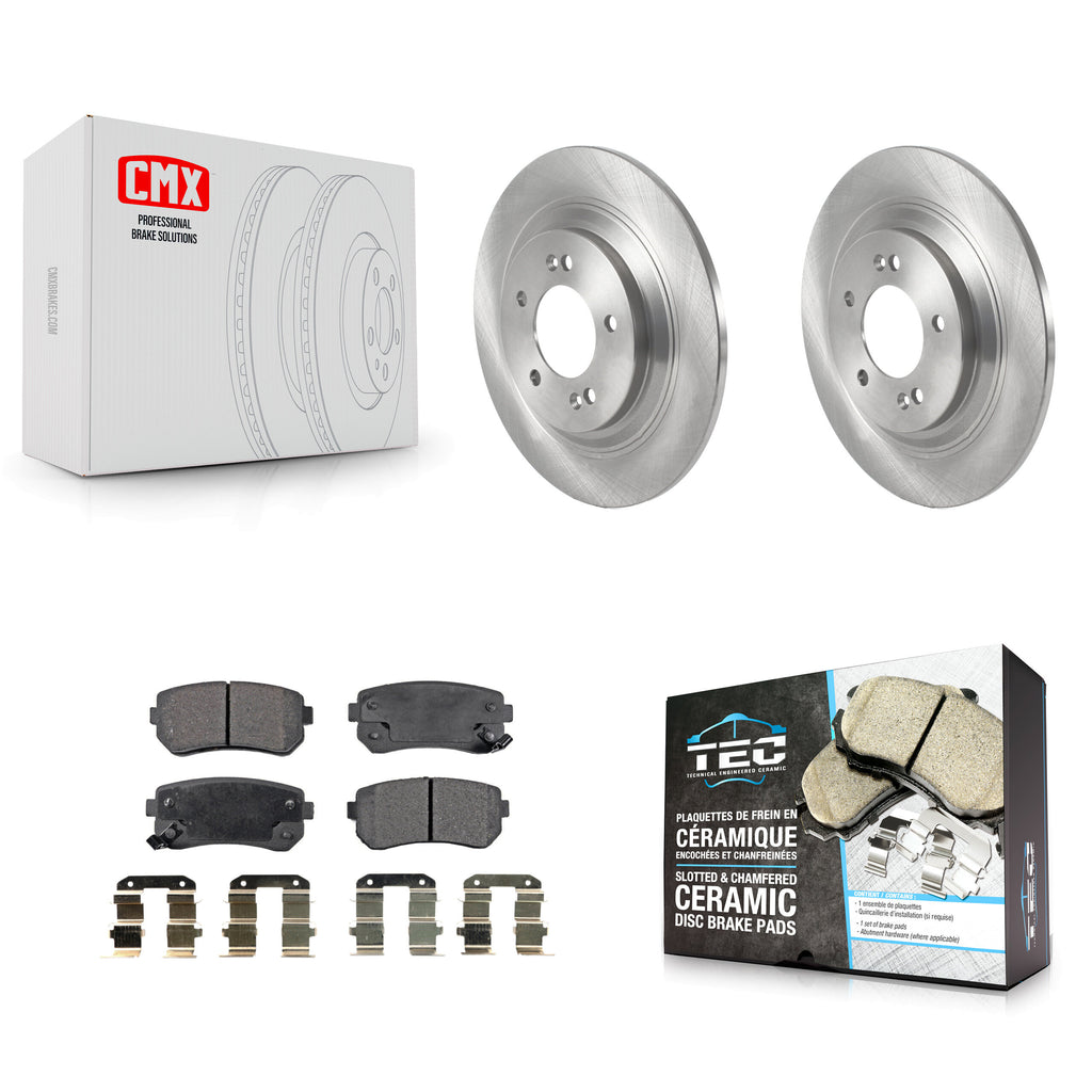Rear Brake Rotors Ceramic Pad Kit For 2017 Kia Cadenza With Manual Parking