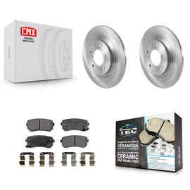 Rear Brake Rotors Ceramic Pad Kit For 2017 Kia Cadenza With Manual Parking