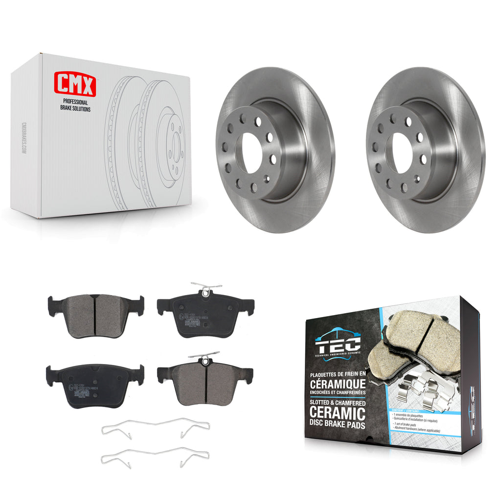 Rear Disc Brake Rotors And Ceramic Pads Kit For Volkswagen Jetta Taos