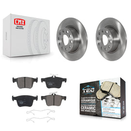 Rear Disc Brake Rotors And Ceramic Pads Kit For Volkswagen Jetta Taos