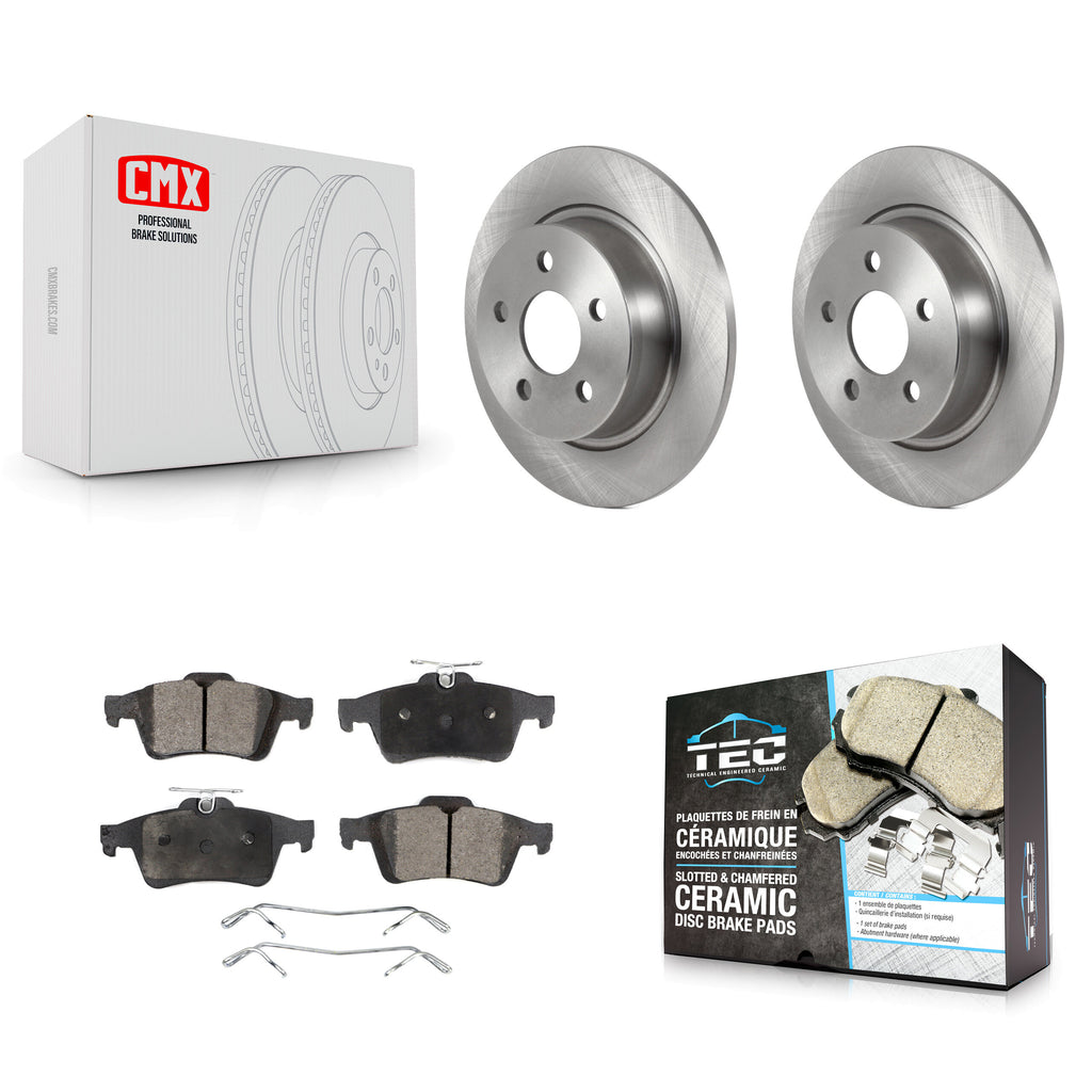Rear Disc Brake Rotors And Ceramic Pads Kit For Ford Transit Connect