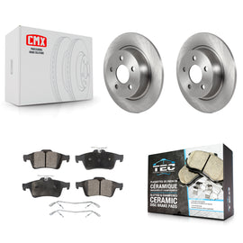 Rear Disc Brake Rotors And Ceramic Pads Kit For Ford Transit Connect