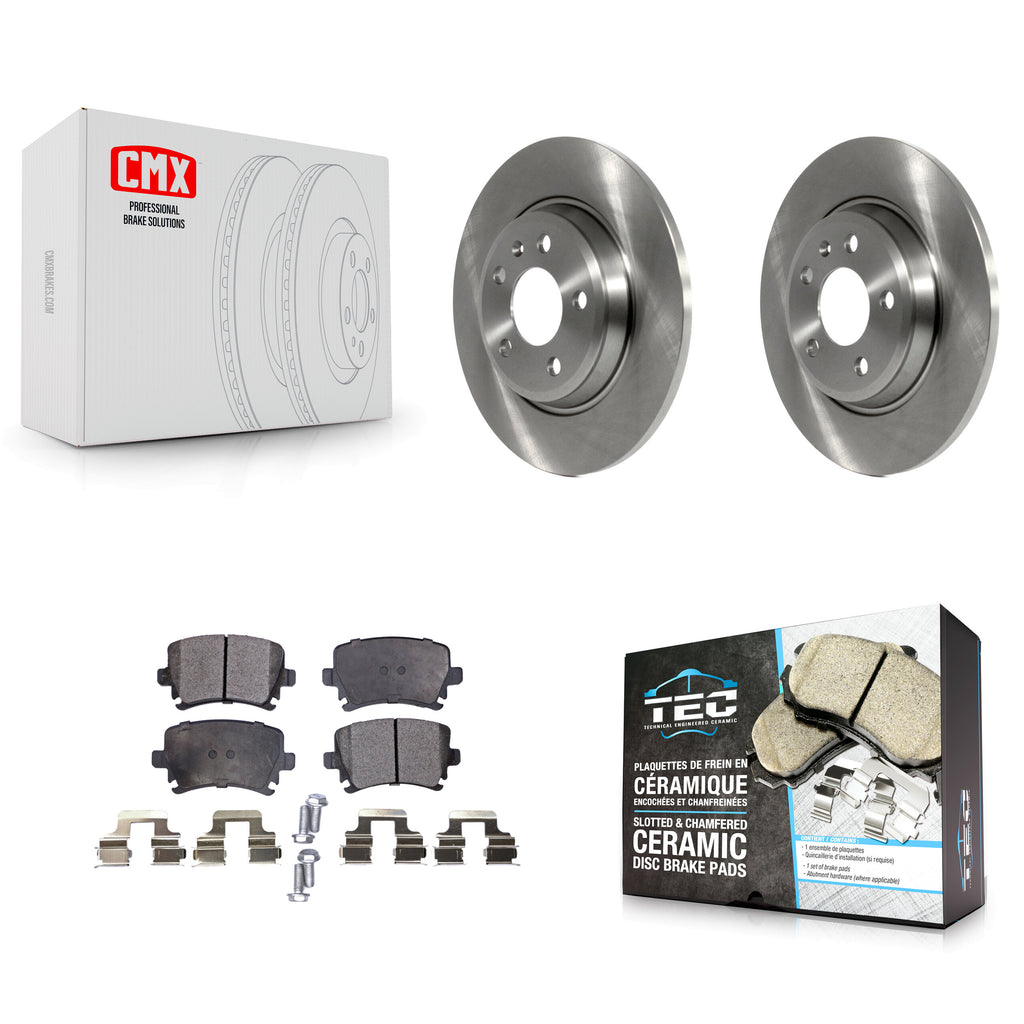 [Rear] 2009 Audi A4 Quattro Convertible Premium OE Brake Rotors & Ceramic Pads Kit For Max Braking