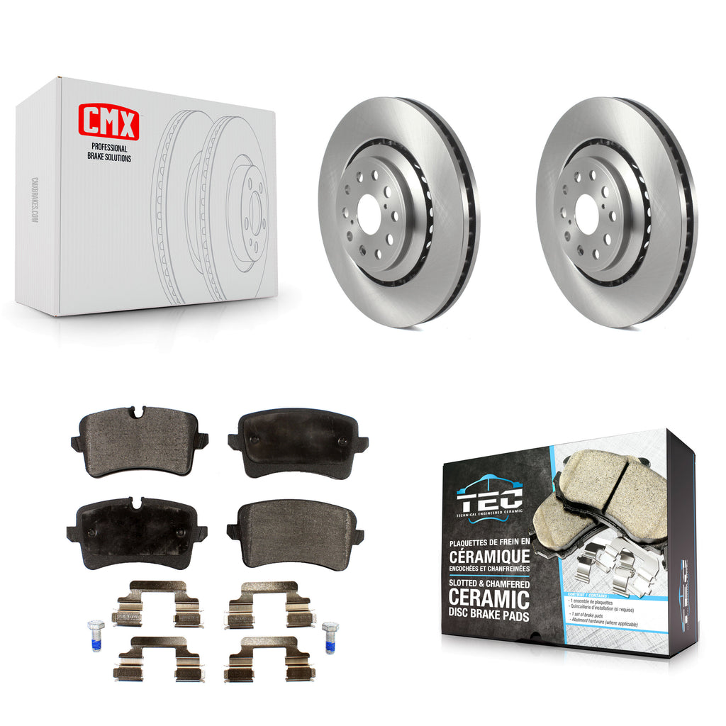 Rear Disc Brake Rotors And Ceramic Pads Kit For Audi A8 Quattro S6 S7 S8