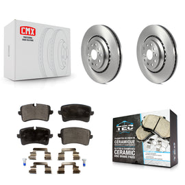 Rear Disc Brake Rotors And Ceramic Pads Kit For Audi A8 Quattro S6 S7 S8