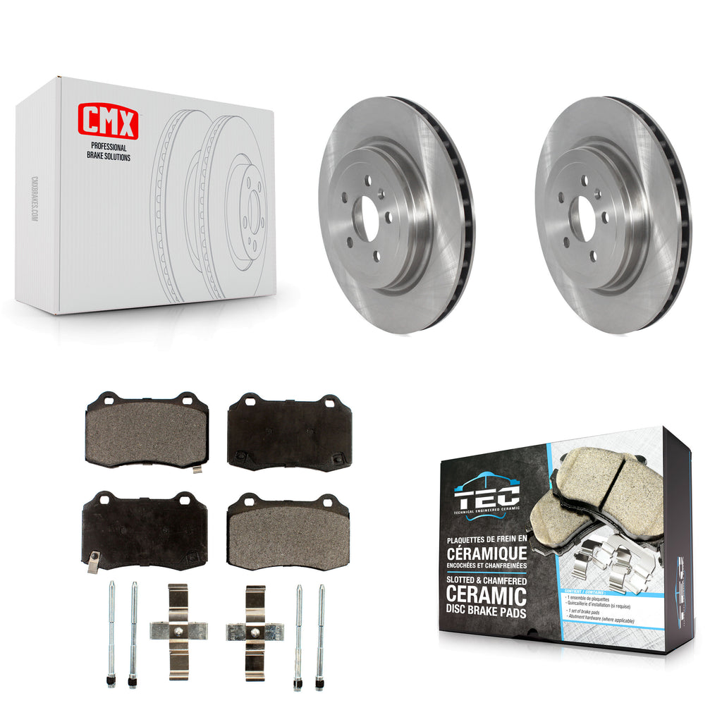 [Rear] 2016 Tesla S From 04 Premium OE Brake Rotors & Ceramic Pads Kit For Max Braking