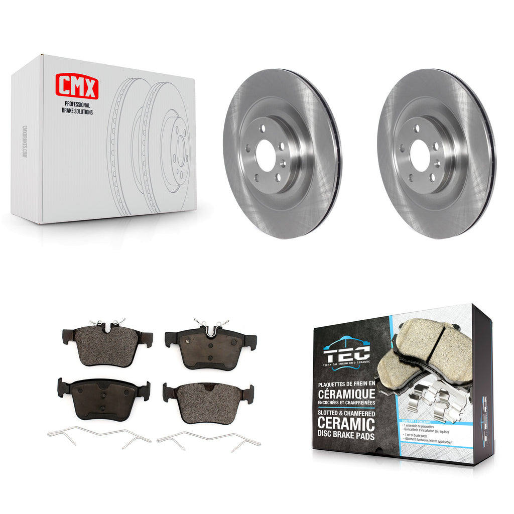 Rear Brake Rotors Ceramic Pad Kit For 16-19 Volvo XC90 With 340mm Diameter Rotor