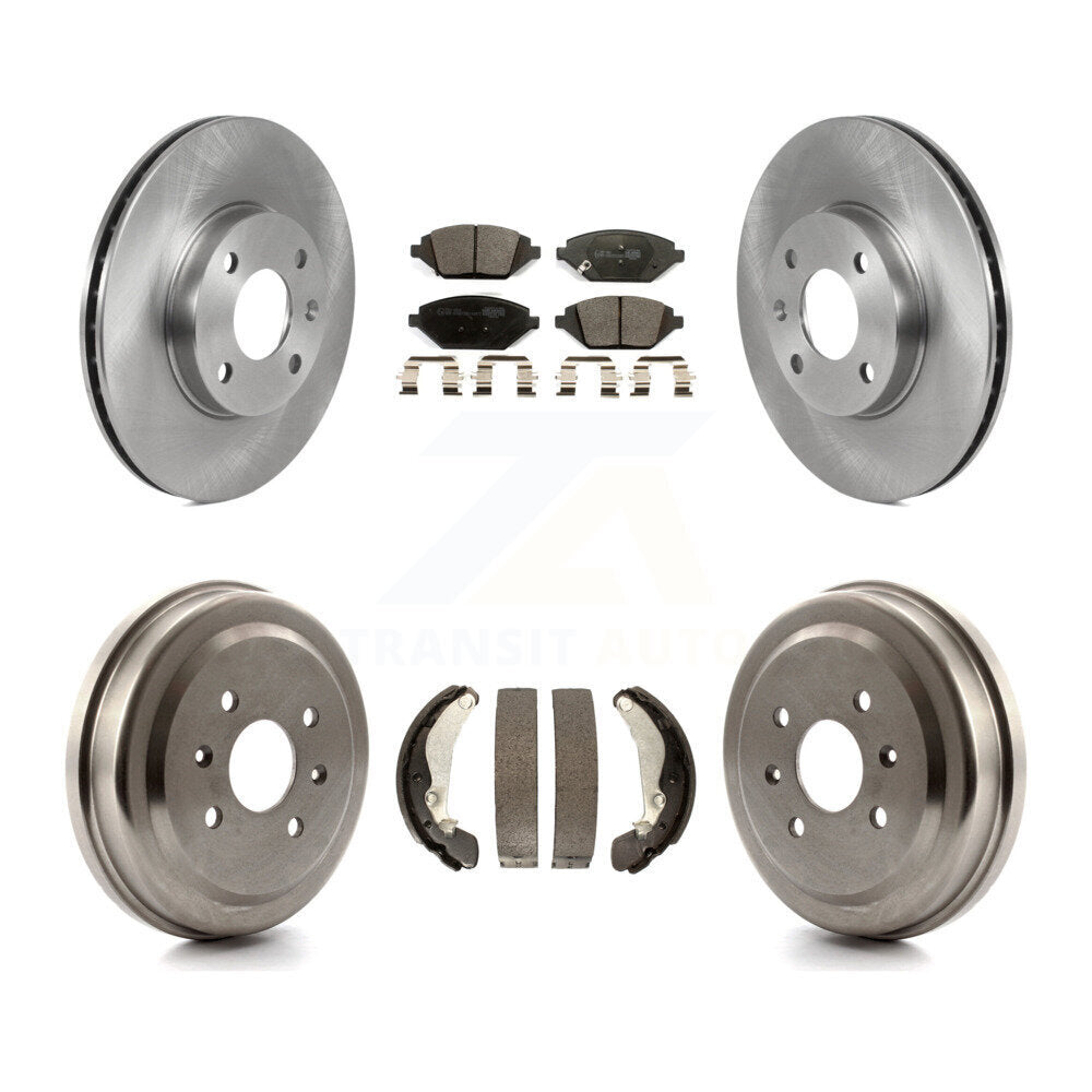 Front Rear Disc Brake Rotor Ceramic Pad & Drum Kit For 2016-2021 Chevrolet Spark