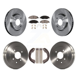 [Front+Rear] 2008 Nissan Versa 4-Wheel ABS Premium OE Brake Rotor Drum Kit & Ceramic Pads For Max Braking