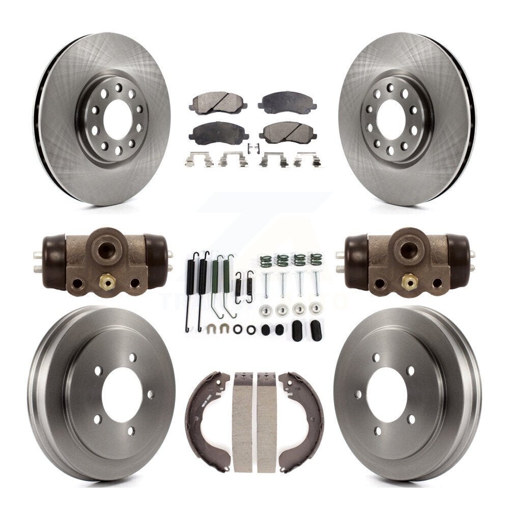 Front Rear Disc Brake Rotors Ceramic Pads And Drum Kit (9Pc) For Jeep Compass