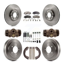 Front Rear Disc Brake Rotors Ceramic Pads And Drum Kit (9Pc) For Jeep Compass