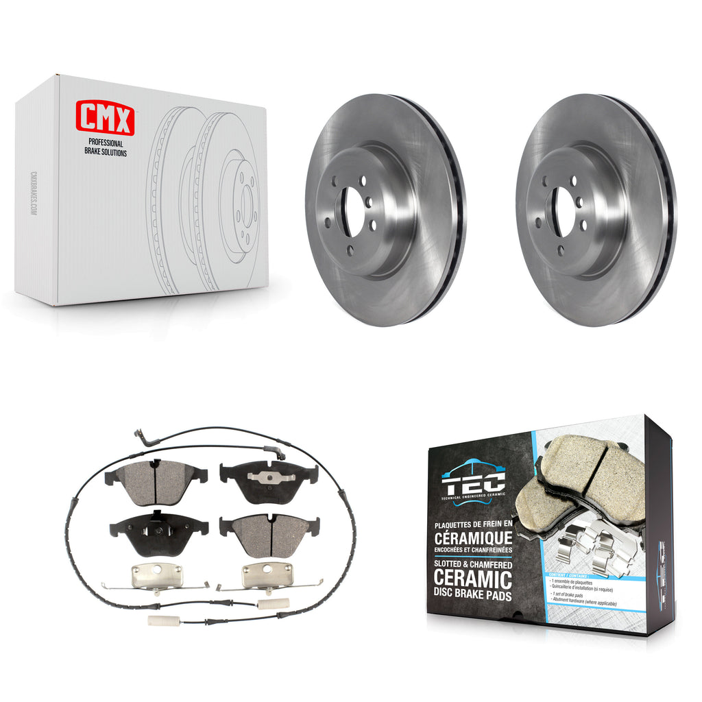 [Front] 2012 BMW 335i With Blue Painted Calipers Premium OE Brake Rotors & Ceramic Pads Kit For Max Braking