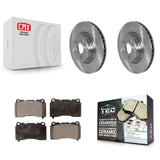 Front Disc Brake Rotors And Ceramic Pads Kit For Tesla S X