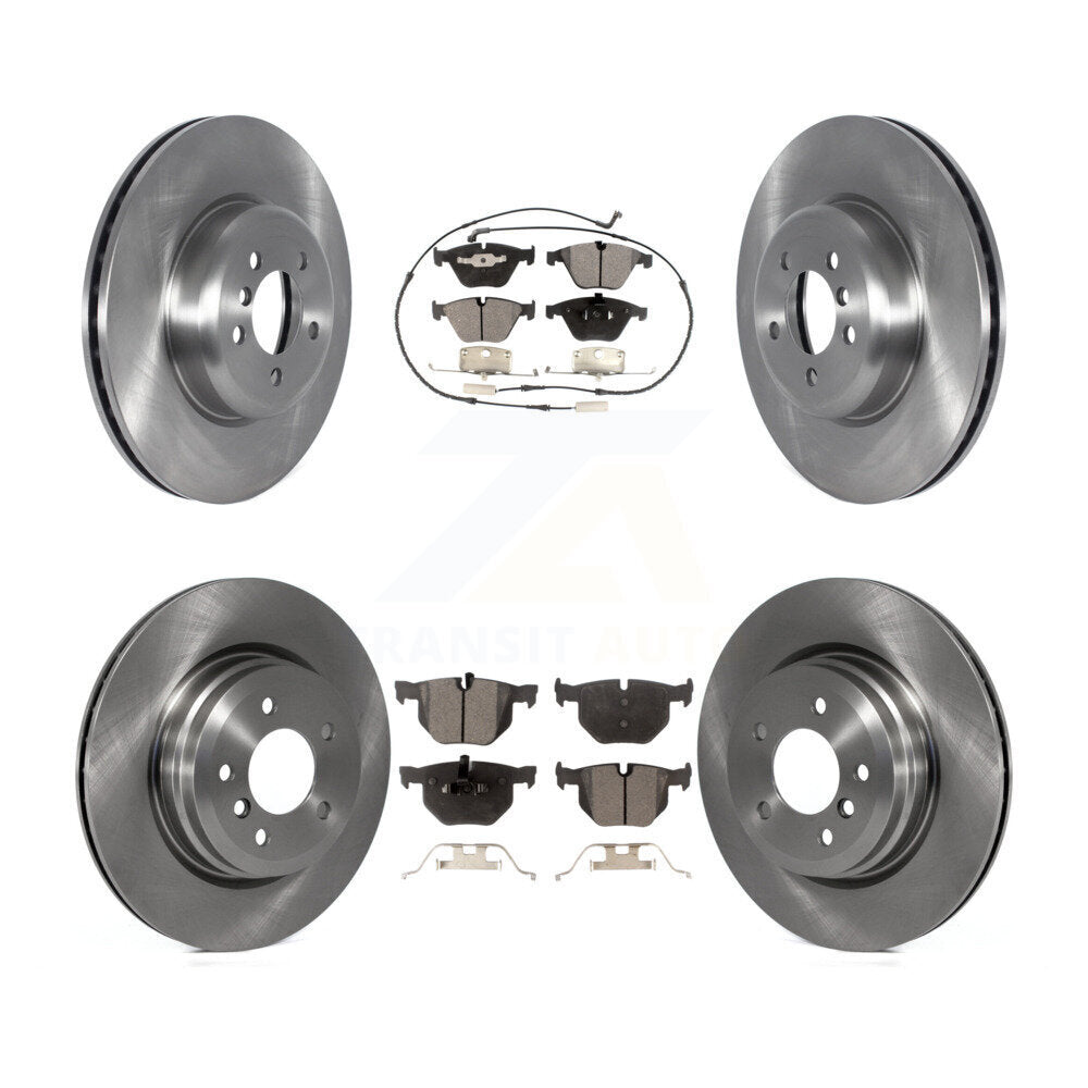 Front Rear Brake Rotor & Ceramic Pad Kit For BMW 335i With Blue Painted Calipers