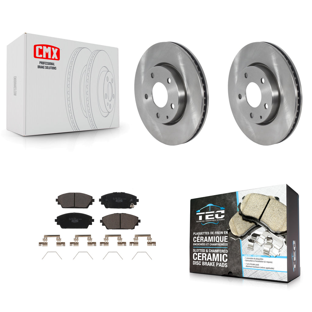 Front Disc Brake Rotors And Ceramic Pads Kit For Mazda 3