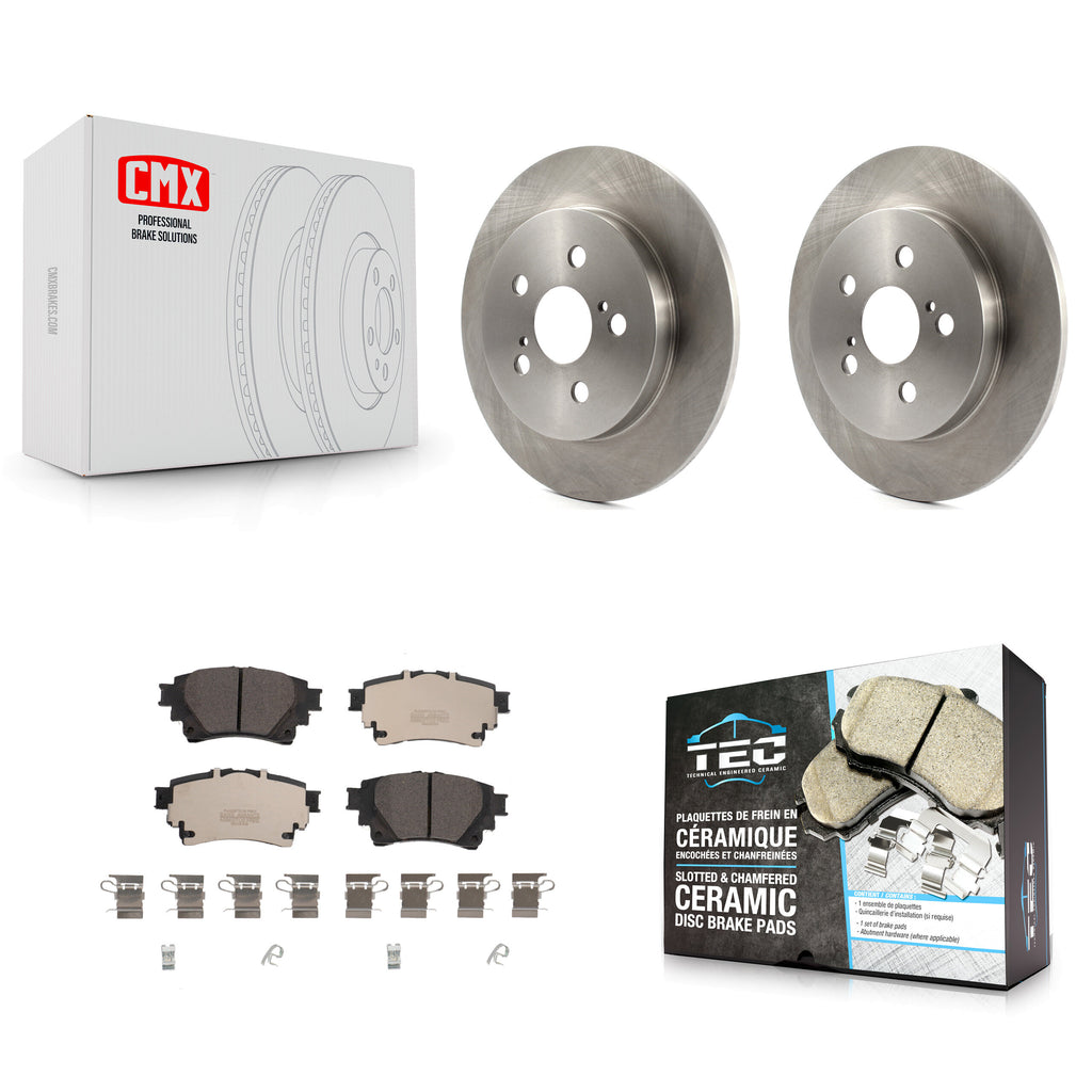 [Rear] 2019 Toyota Corolla 1.8L Premium OE Brake Rotors & Ceramic Pads Kit For Max Braking