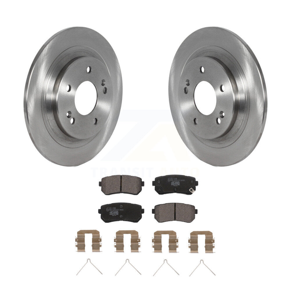 Rear Disc Brake Rotors And Ceramic Pads Kit For Hyundai Kona Kia Seltos