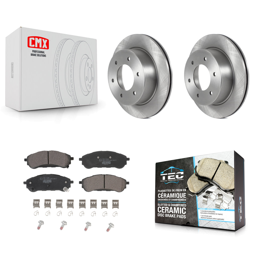 [Rear] 2019-2022 Ford Ranger Premium OE Brake Rotors & Ceramic Pads Kit For Max Braking