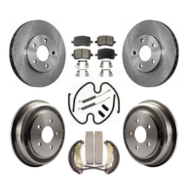 Front Rear Disc Brake Rotors Ceramic Pad And Drum Kit (7Pc) For Chevrolet Malibu