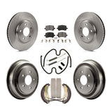 Front Rear Disc Brake Rotors Ceramic Pad And Drum Kit (7Pc) For Chevrolet Malibu