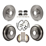 Front Rear Disc Brake Rotors Ceramic Pad And Drum Kit (7Pc) For Chevrolet Malibu