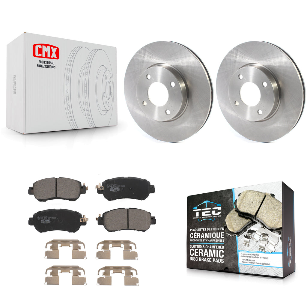 Front Disc Brake Rotors And Ceramic Pads Kit For Nissan Kicks Versa