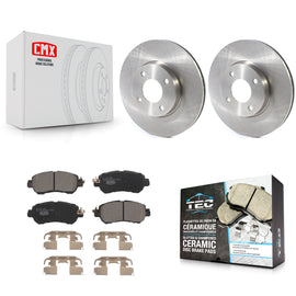 Front Disc Brake Rotors And Ceramic Pads Kit For Nissan Kicks Versa