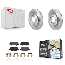 Rear Brake Rotor And Ceramic Pad Kit For Kia Cadenza With Electric Parking