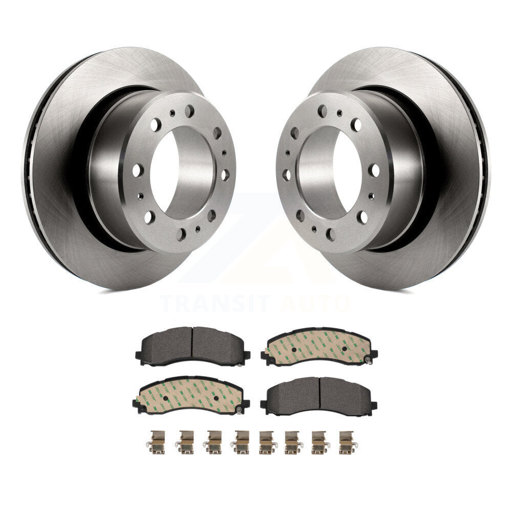 Rear Disc Brake Rotors And Ceramic Pads Kit For 2019-2022 Ram 2500 3500