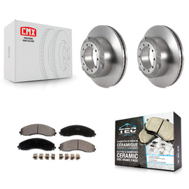 Rear Disc Brake Rotors And Ceramic Pad Kit For Ford F-450 Super Duty F-550 F-600