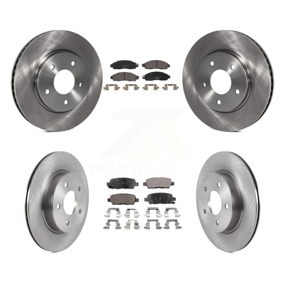 [Front+Rear] 2018 Nissan LEAF S Premium OE Brake Rotors & Ceramic Pads Kit For Max Braking