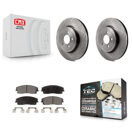 [Front] 2015-2018 Dodge Charger RWD with 3.6L Premium OE Brake Rotors & Ceramic Pads Kit For Max Braking