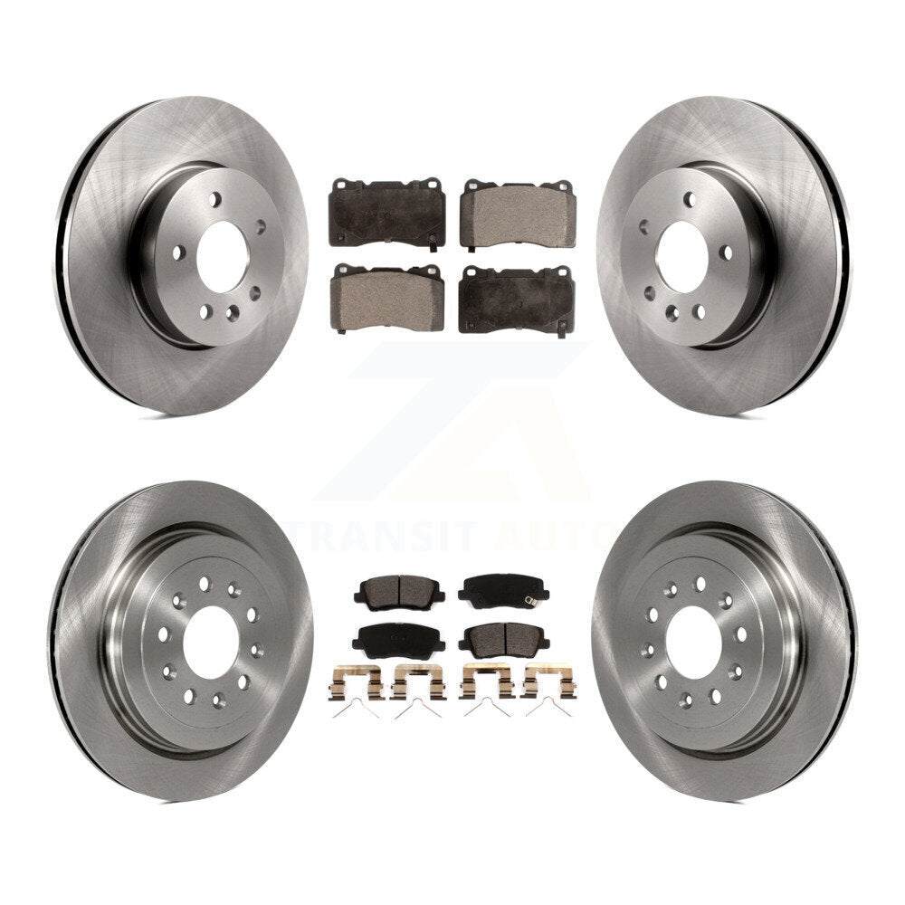 Front Rear Disc Brake Rotors And Ceramic Pads Kit For Cadillac ATS