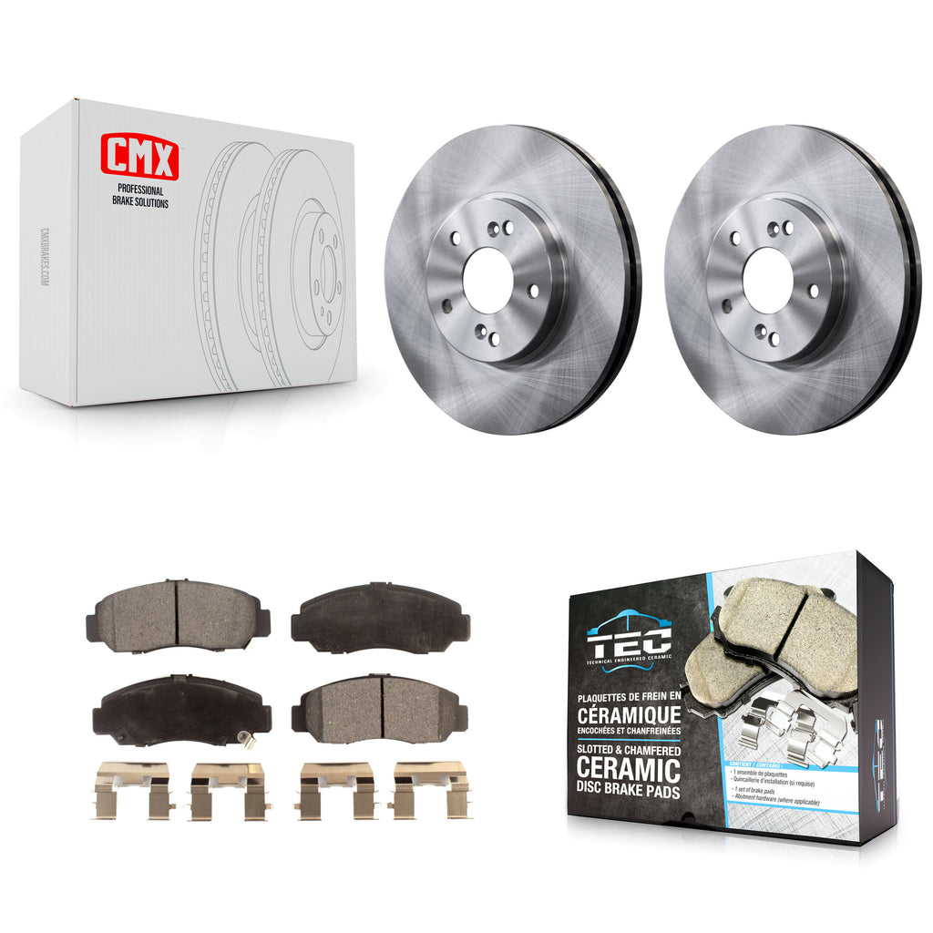 Front Disc Brake Rotors And Ceramic Pads Kit For Honda Accord