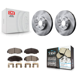 Front Disc Brake Rotors And Ceramic Pads Kit For Honda Accord