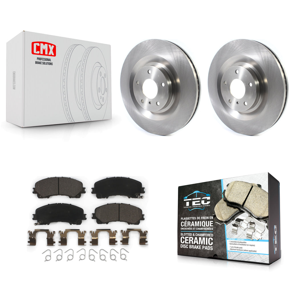 Front Disc Brake Rotors And Ceramic Pads Kit For INFINITI QX50 QX55